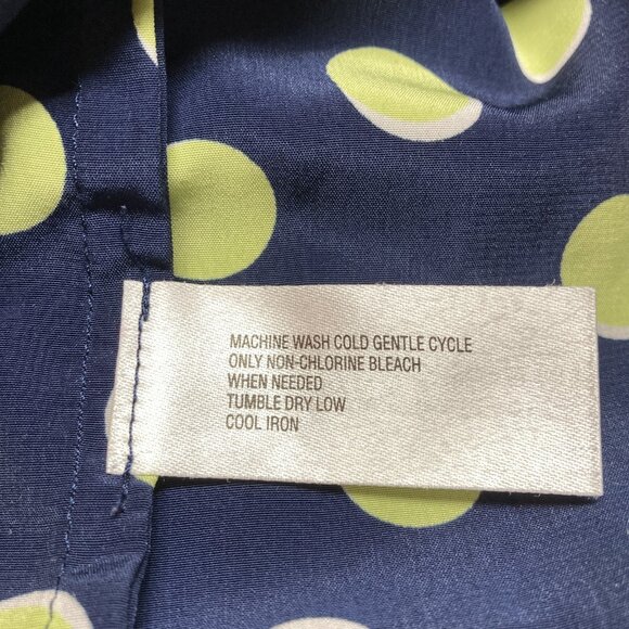 Gap Pocket Popover Shirt, Size Large, Navy Blue Lime Green Dots, Relaxed Blousy - Picture 11 of 11